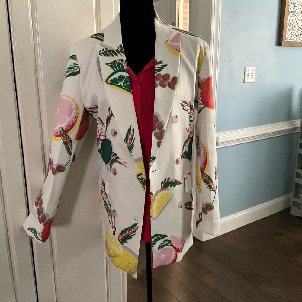 NWOT Blazer Lemon Lime Bright Jacket - Picture 4 of 9